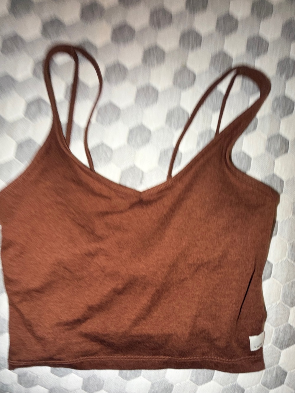 Vuori All the Feels Cropped Tank-Rust